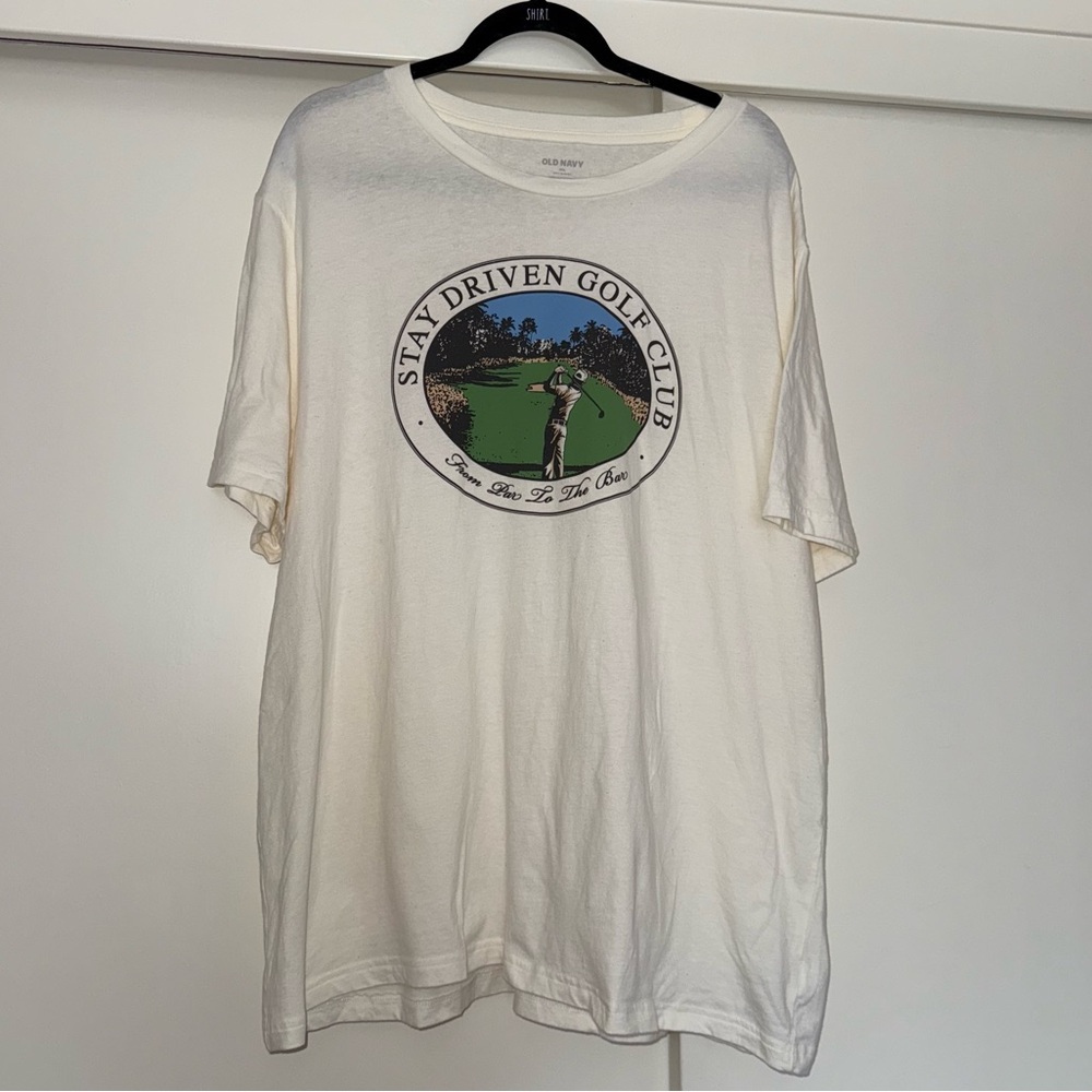 Old Navy Cream Golf Club Graphic Tee